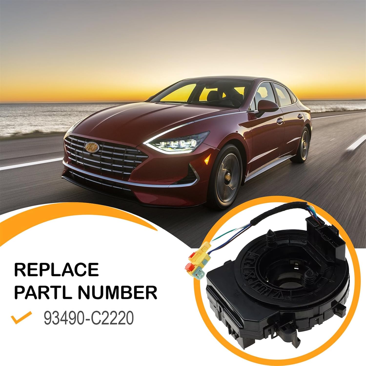 Replacement Wiring Harnesses Clcok-Spring for Hyundai Sonata 2015 2016 2017 Part# 93490-C2220