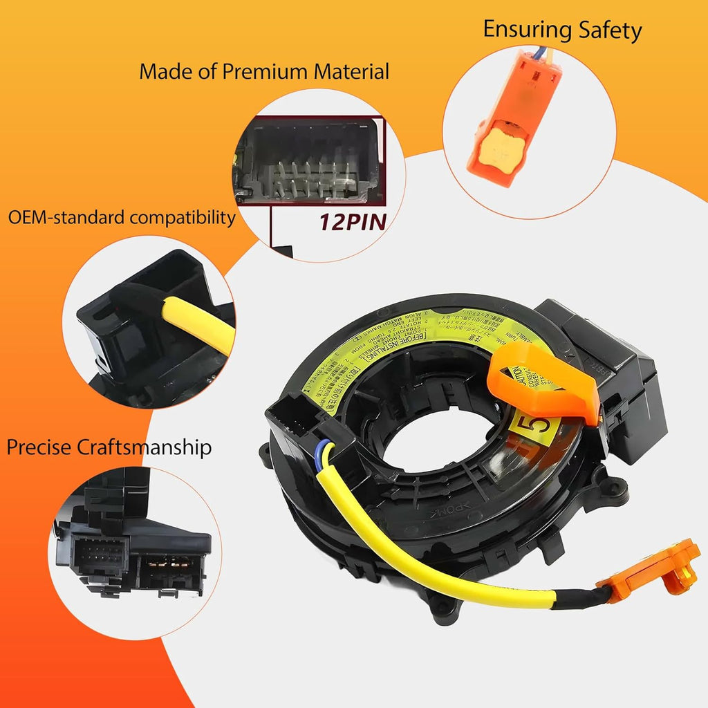 Replacement Wiring Harnesses Clcok-Spring for Toyota Tundra 2003-2004 Part# 84306-60090