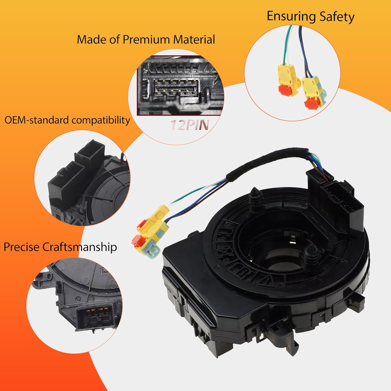 Replacement Wiring Harnesses Clcok-Spring for Hyundai Sonata 2015 2016 2017 Part# 93490-C2220