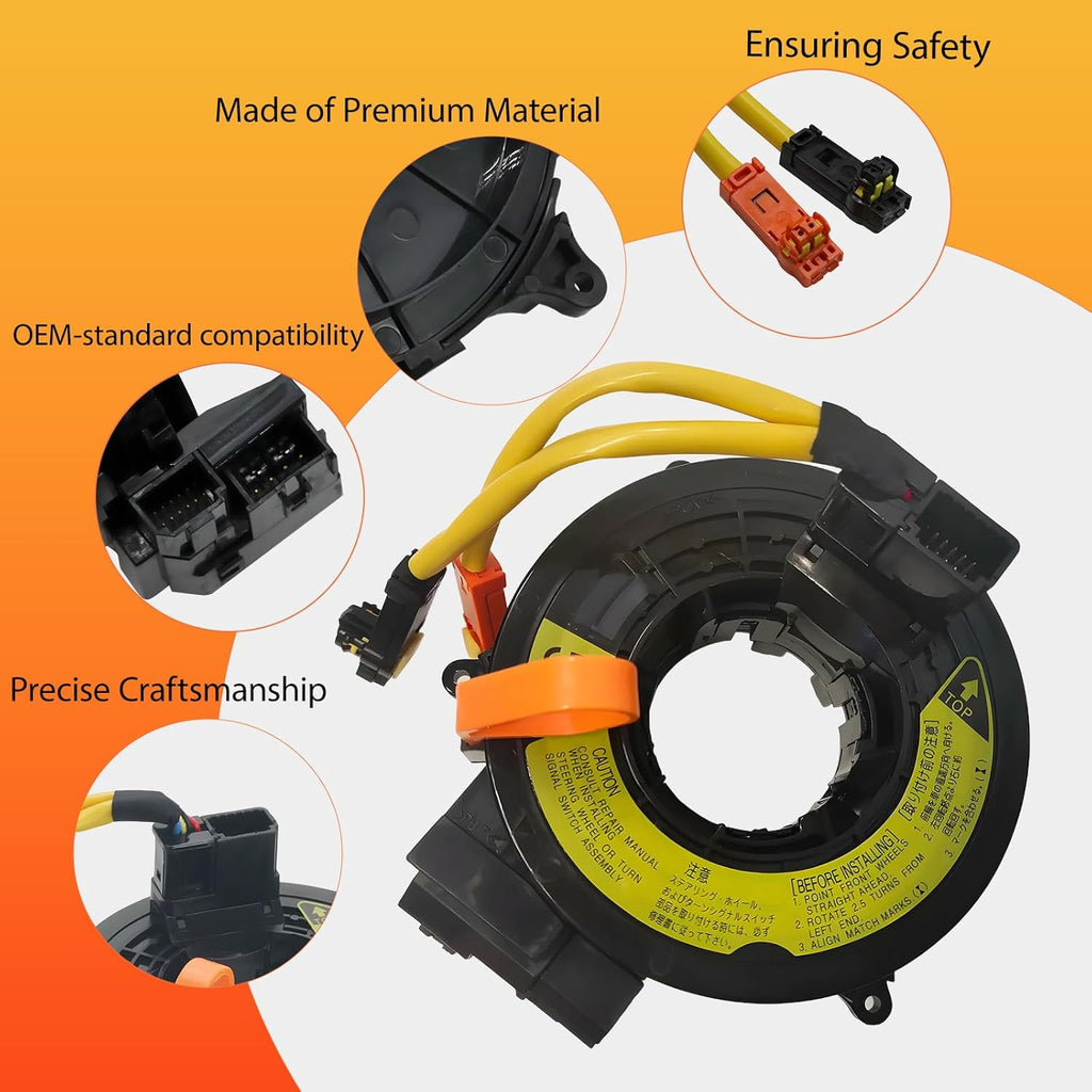 Replacement Wiring Harnesses Clcok-Spring for Toyota 4Runner Land Cruiser 2003 2004 2005 2006 2007 2008 2009, Tundra Solara 2005-2006, FJ Cruiser 2007-2014, GX470 LX470 2003-2007 Part# 84306-60080