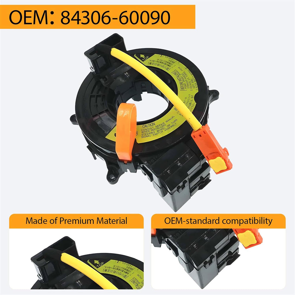 Replacement Wiring Harnesses Clcok-Spring for Toyota Tundra 2003-2004 Part# 84306-60090
