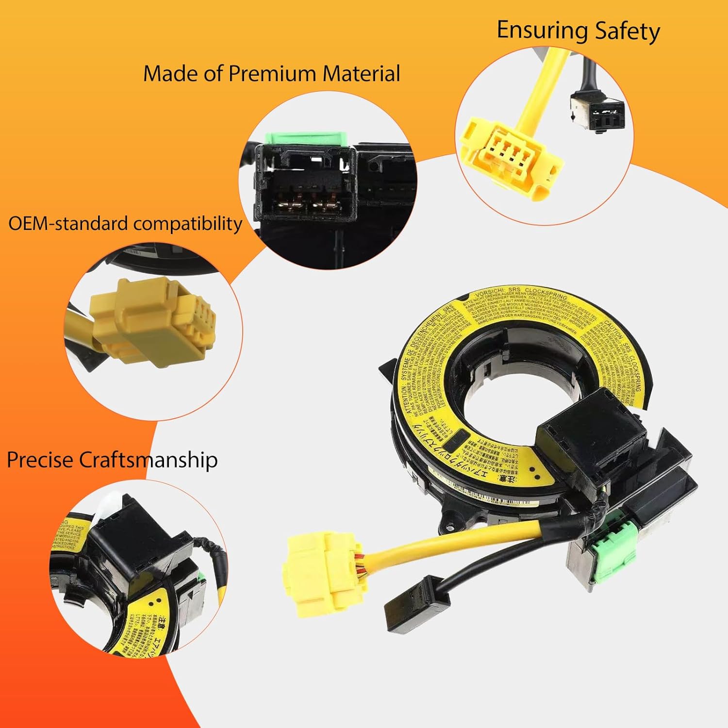 Replacement Wiring Harnesses Clcok-Spring for Mitsubishi Outlander 2005-2013, Lancer 2006-2013, Galant 2004-2012, Eclipse 2006-2012, Endeavor 2004-2011 Fits Part# 8619A018