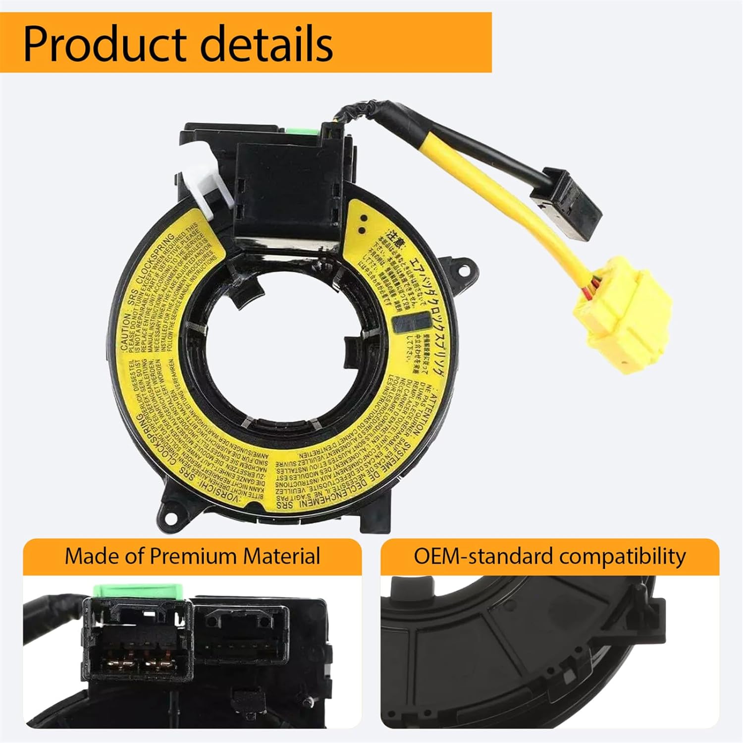 Replacement Wiring Harnesses Clcok-Spring for Mitsubishi Outlander 2005-2013, Lancer 2006-2013, Galant 2004-2012, Eclipse 2006-2012, Endeavor 2004-2011 Fits Part# 8619A018