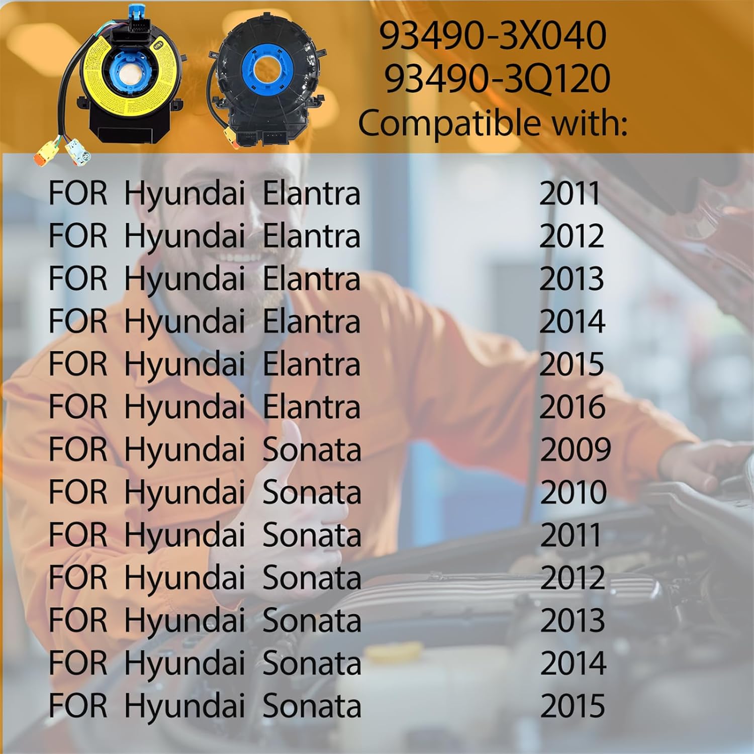 93490-3X040 Replacement Wiring Fits Hyundai Elantra 2011 2012 2013 2014 2015 2016, Fits Hyundai Sonata 2009 2010 2011 2012 2013 2014 2015 Part Number# 93490-3Q120/3X040