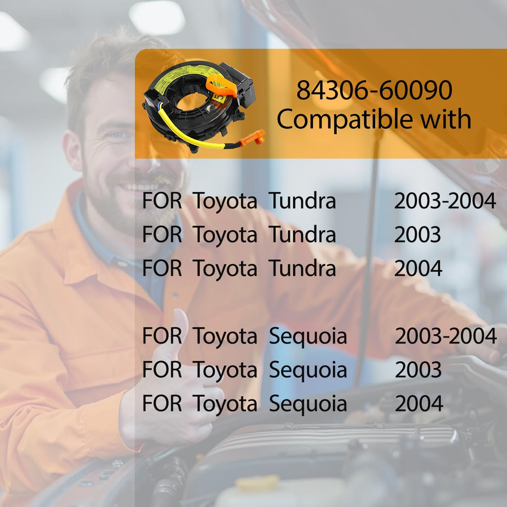 Replacement Wiring Harnesses Clcok-Spring for Toyota Tundra 2003-2004 Part# 84306-60090