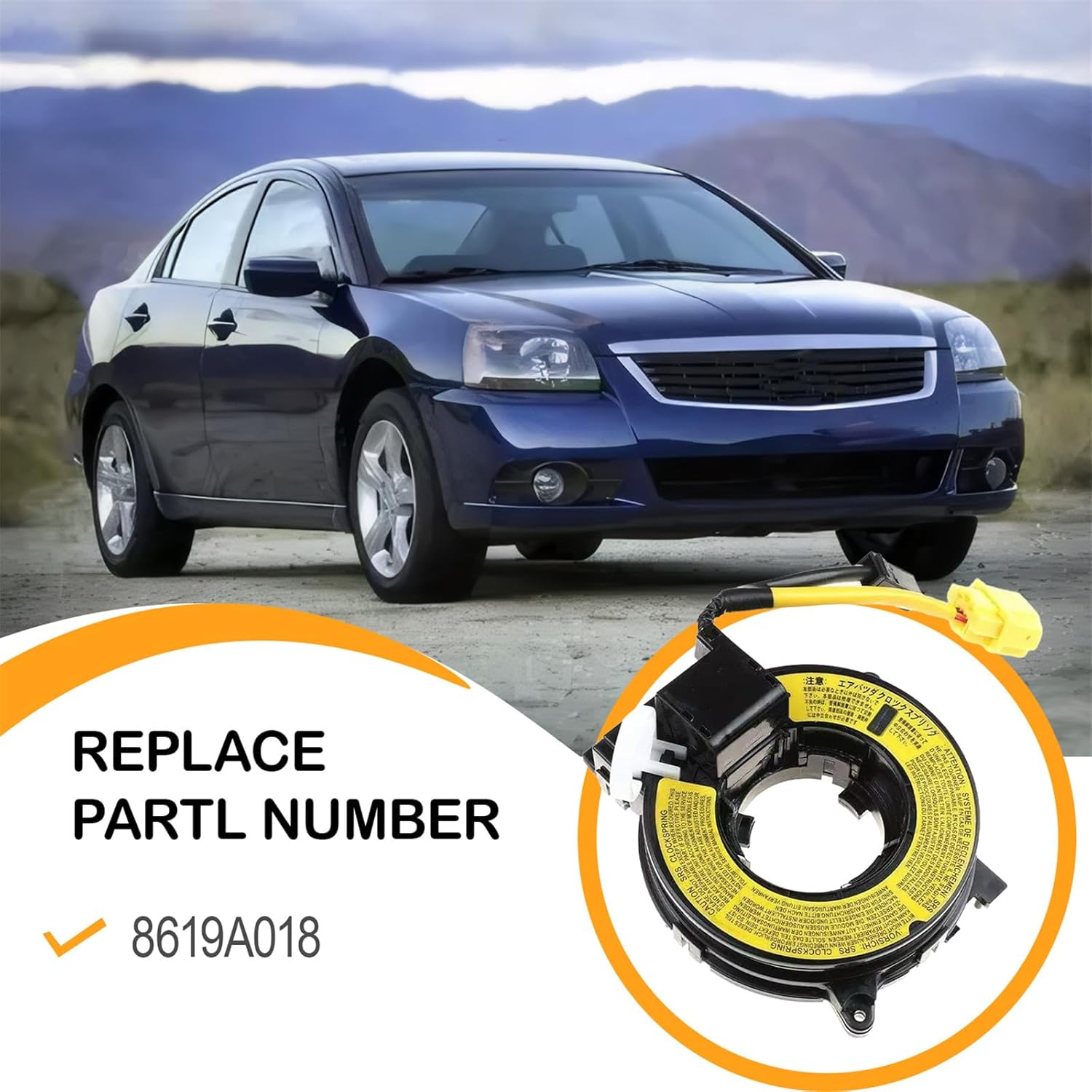 Replacement Wiring Harnesses Clcok-Spring for Mitsubishi Outlander 2005-2013, Lancer 2006-2013, Galant 2004-2012, Eclipse 2006-2012, Endeavor 2004-2011 Fits Part# 8619A018