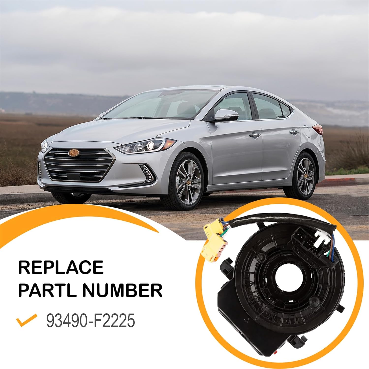 Replacement Wiring Harnesses Clcok-Spring for Hyundai Elantra 2017 2018 2019 2020 Part# 93490-F2225