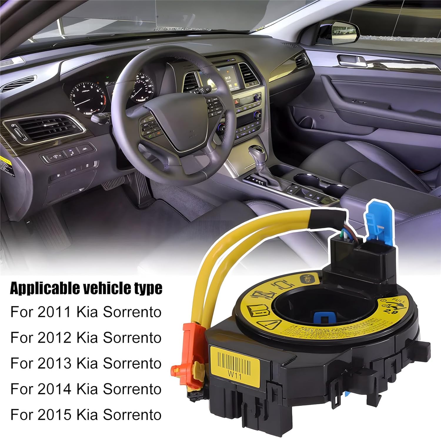 Replacement Wiring Harnesses Clcok-Spring for Kia Sorento 2011 2012 2013 2014 2015 Fits Part# 93490-1U480 93490-2P400 93490-1U125F 93490-1U180